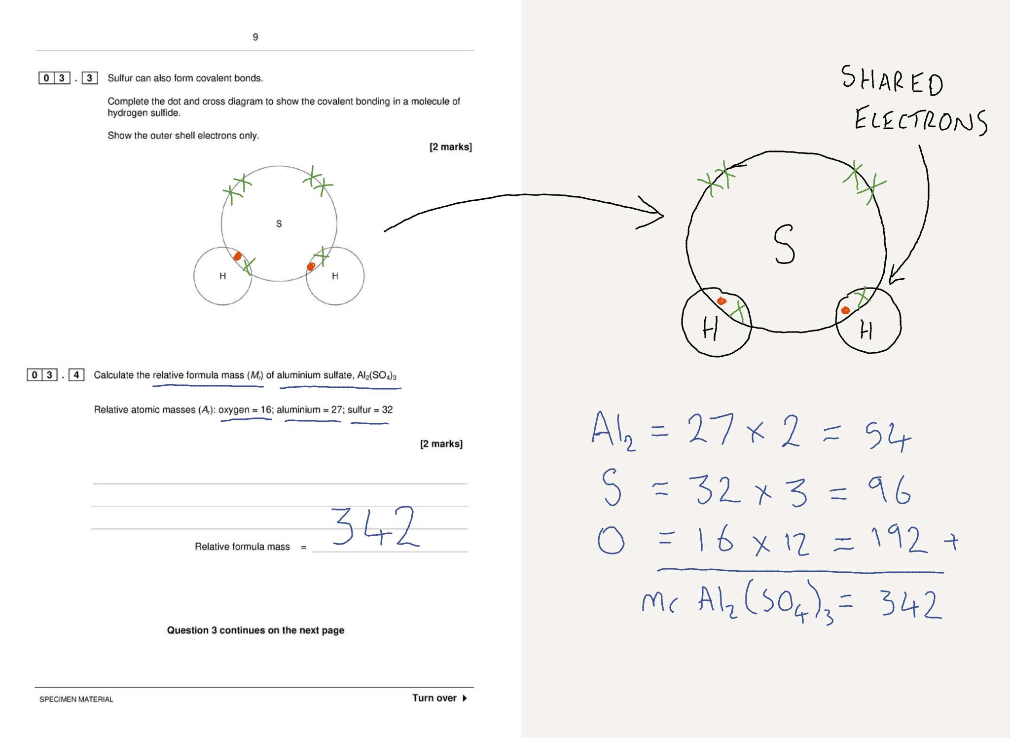 picture of a written exam answer drawn in Bramble using a Microsoft Surface Pro 7 and pen